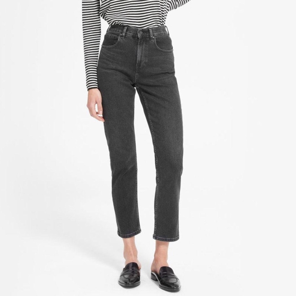 Everlane ”The Cheeky” Japanese Straight Leg Black Denim Jeans